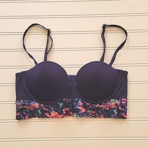 PINK Bustier Bra SIZE 34B Victoria's Secret Navy Hot Pink